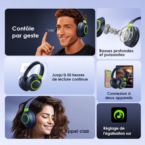 BoomPop2S Casque supra-auriculaires sans fil ENC image 2