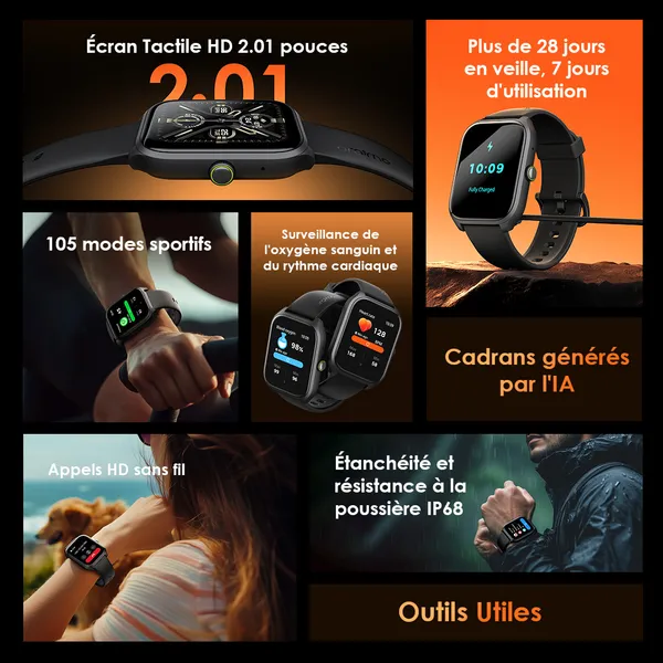 Watch 5 Lite Montre intelligente IP68 HD 2,01 pouces image 2