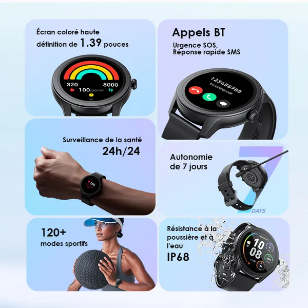 Watch 2R Montre intelligente TFT IP68 de 1,39 pouces image 2
