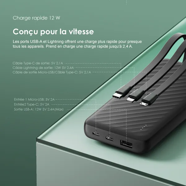 Slice Link Banque d'alimentation power bank 10000mAh 12W image 2