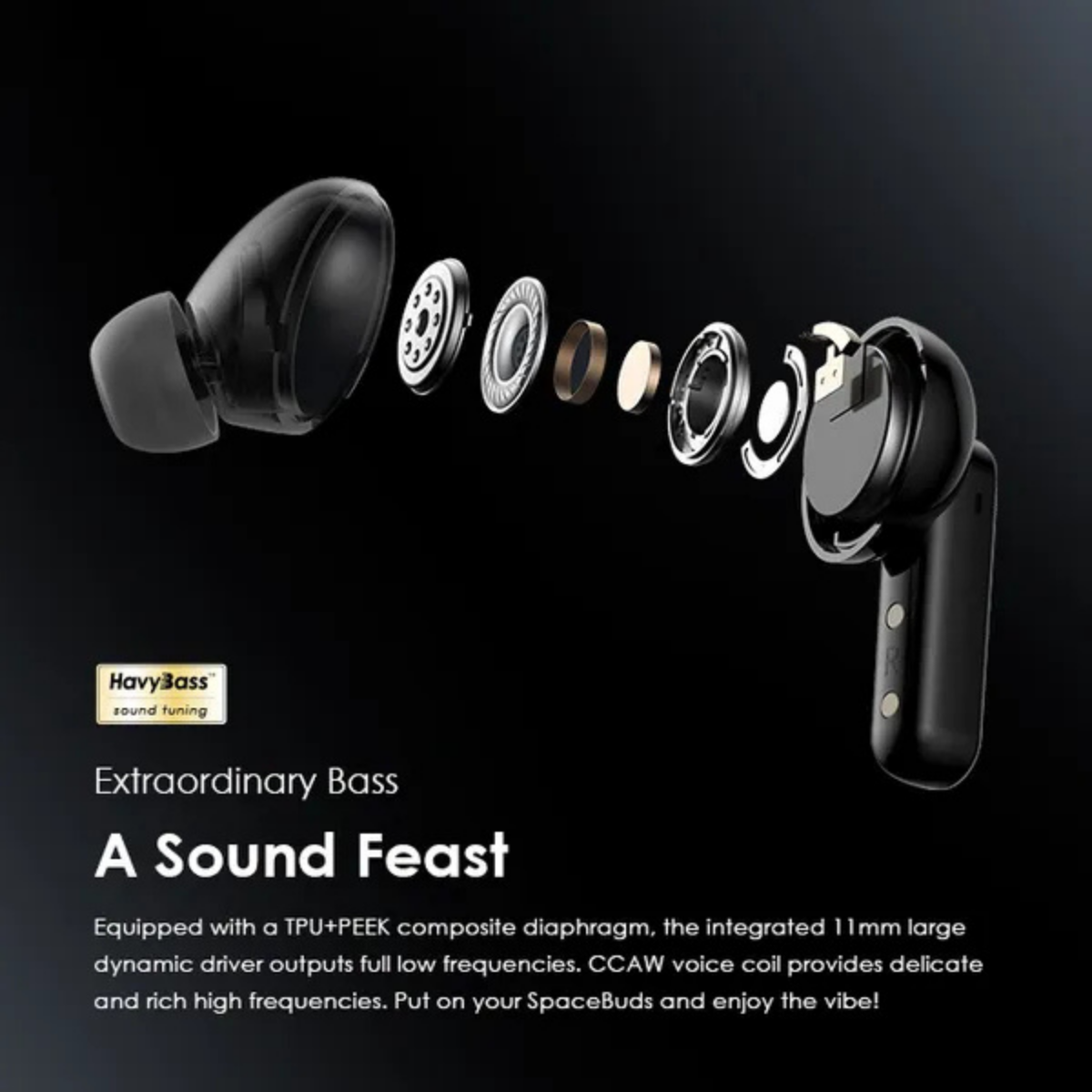 SpaceBuds Hybrid ANC True Wireless Earbuds Customized Voice Prompt image 3