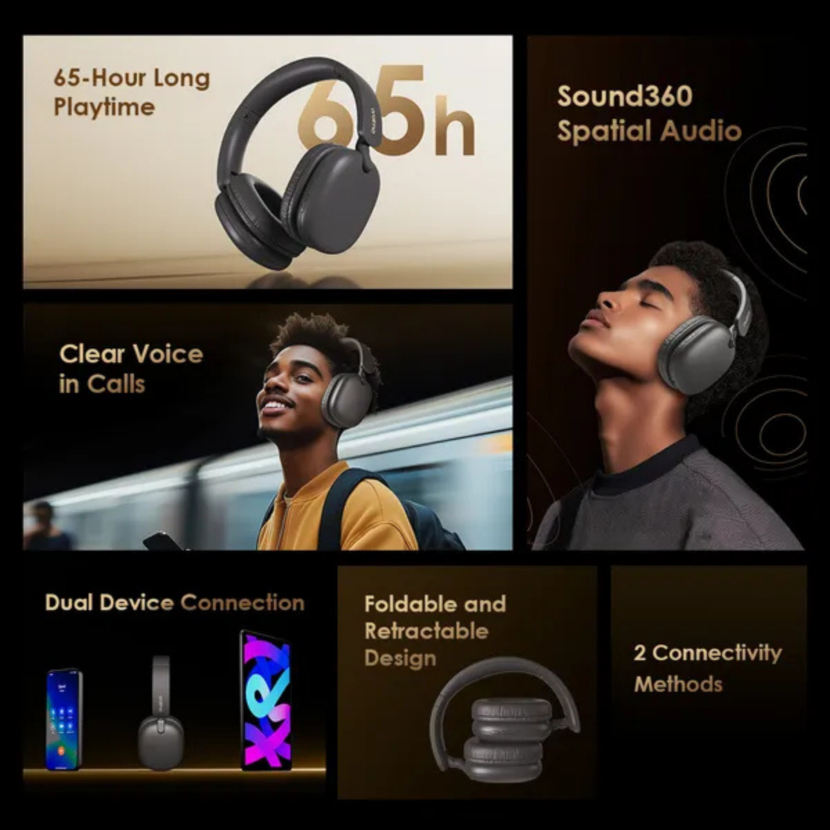 oraimo BoomPop Lite ENC Over-Ear Wireless Headphones image 3